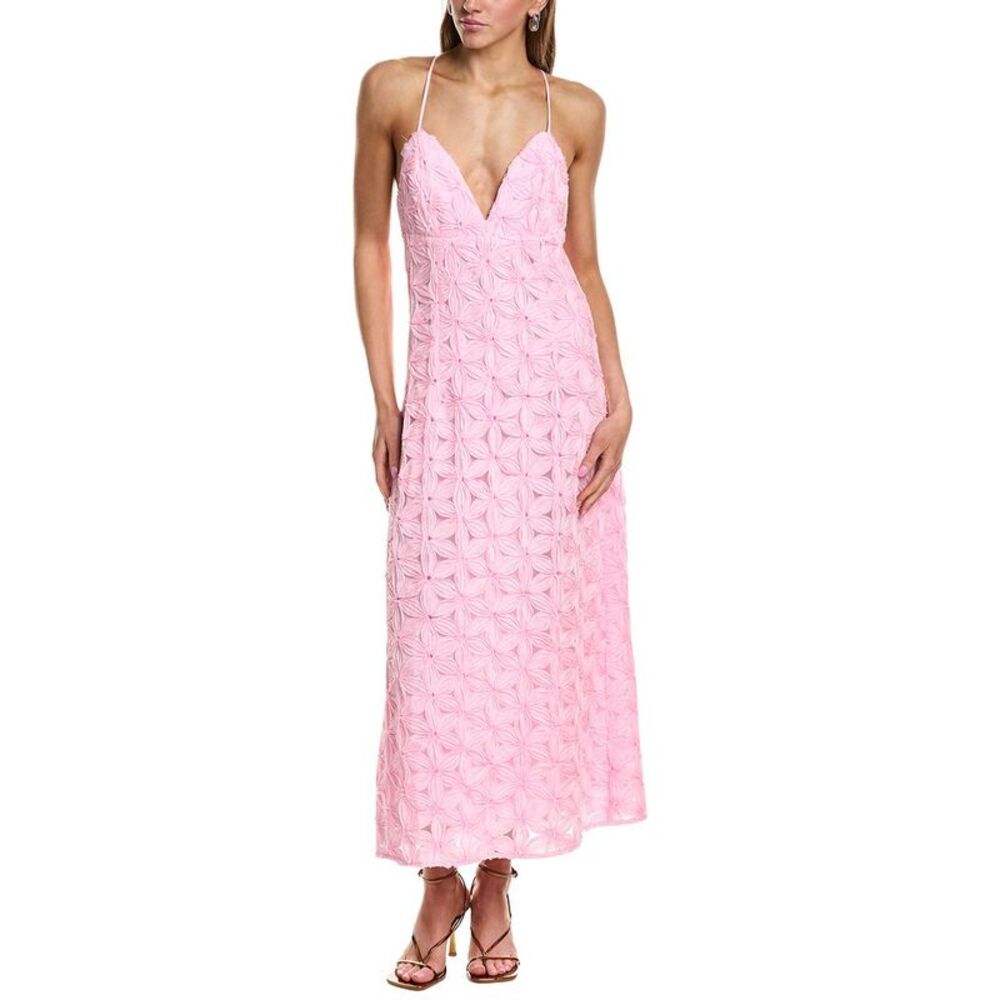 Endless Rose Womens  Lace Spaghetti Strap Maxi Dress, Pink